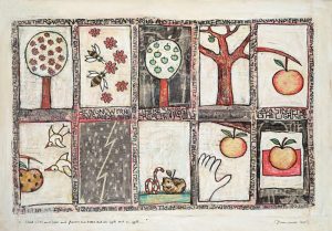 About birds and bees and flowers and trees and an apple - Hans Innemee - giclee